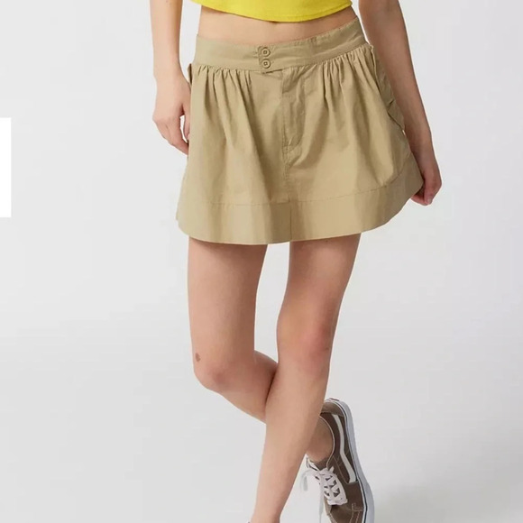 Urban Outfitters Dresses & Skirts - Urban outfitters BDG Belle Double-Button Mini Skirt beige size medium